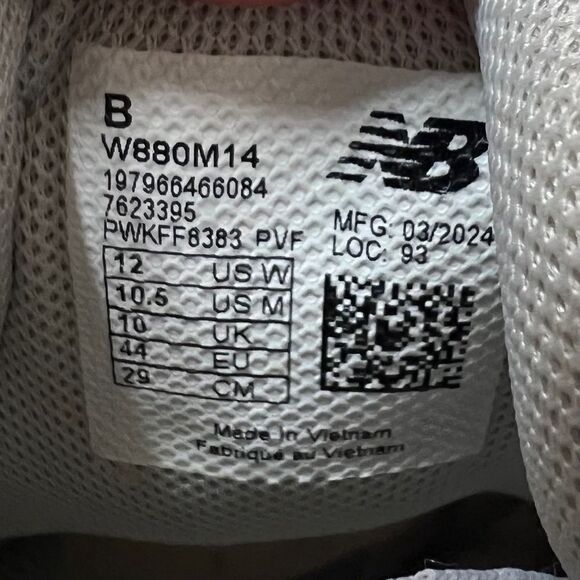 New Balance Fresh Foam X 880v14 Sneakers Shoes Womens 12 W White No Insoles NEW - Picture 7 of 9